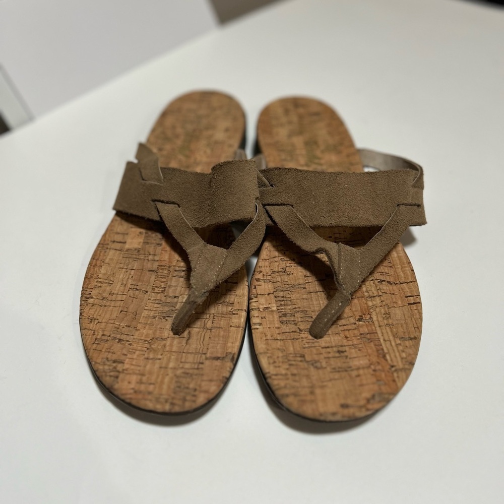 Tara M. "Etta" Suede Leather Thong Sandals